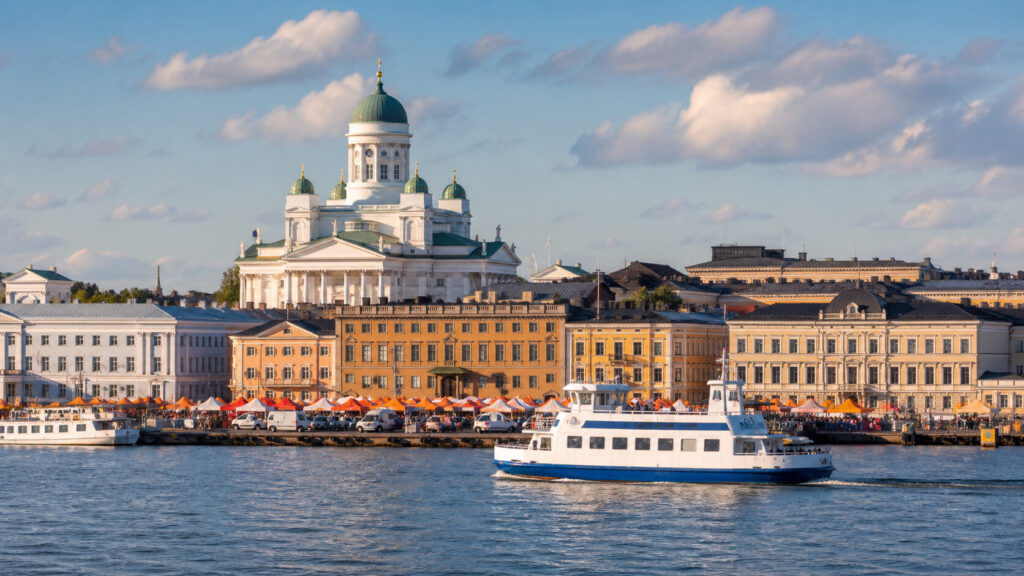 Panorámica aérea de Helsinki y su costa