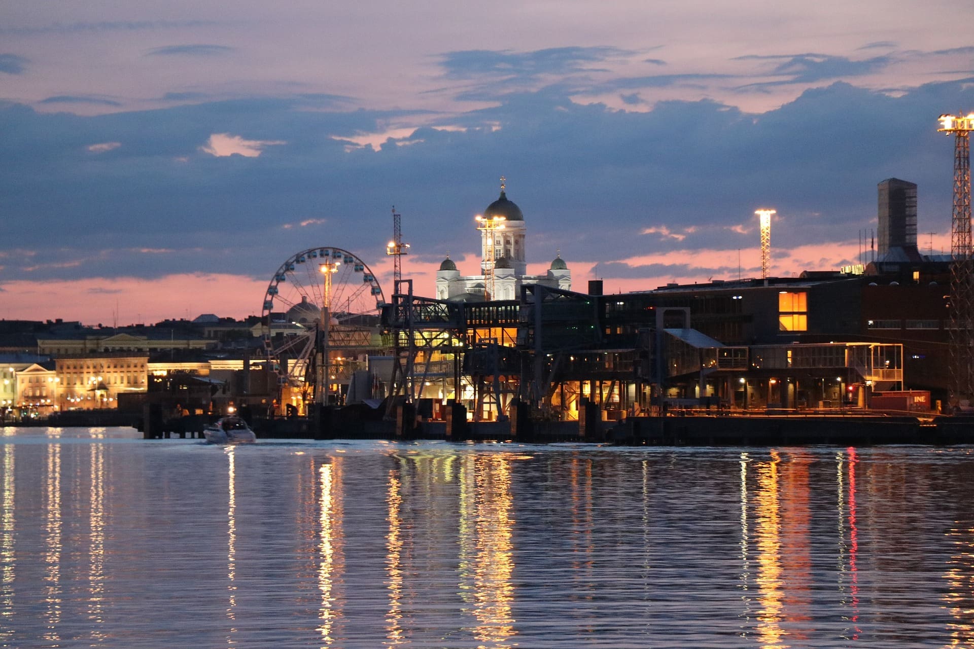 Helsinki waterfront and architectural skyline