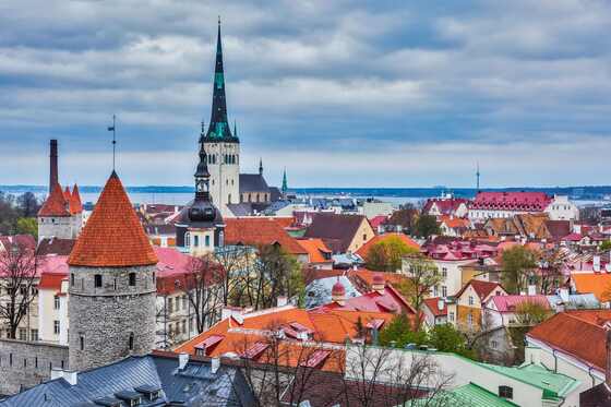 Tallinn old town and Baltic coastline