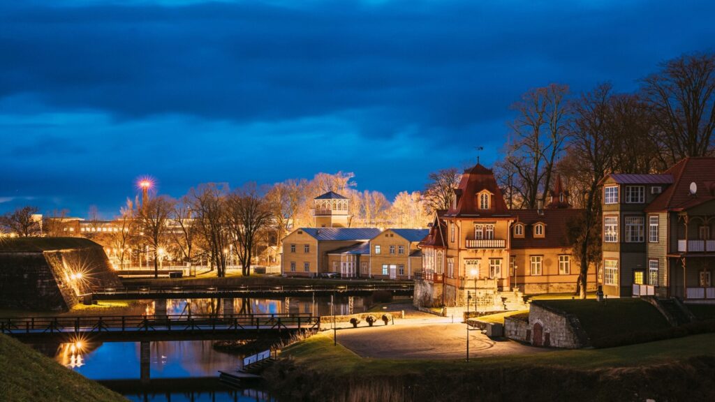 Historic wooden architecture in Kuressaare on Saaremaa island, Estonia