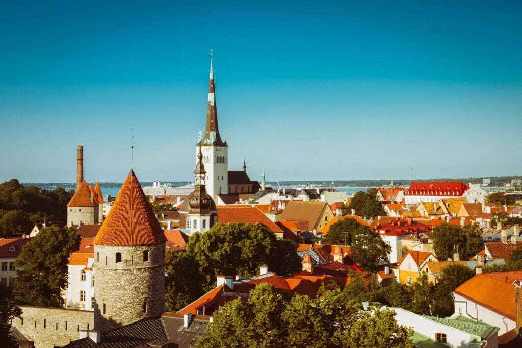 Tallinn Old Town skyline on a journey between Helsinki and Tallinn