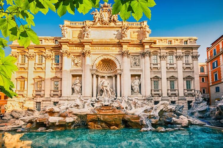 Trevi Fountain in Rome, a gateway to Mediterranean cruise itineraries