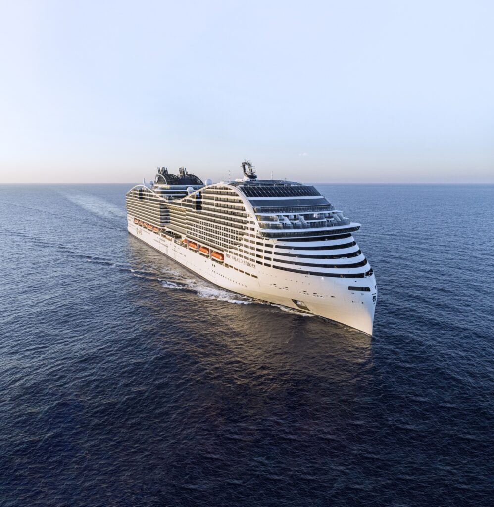 MSC World Europa sailing at sea